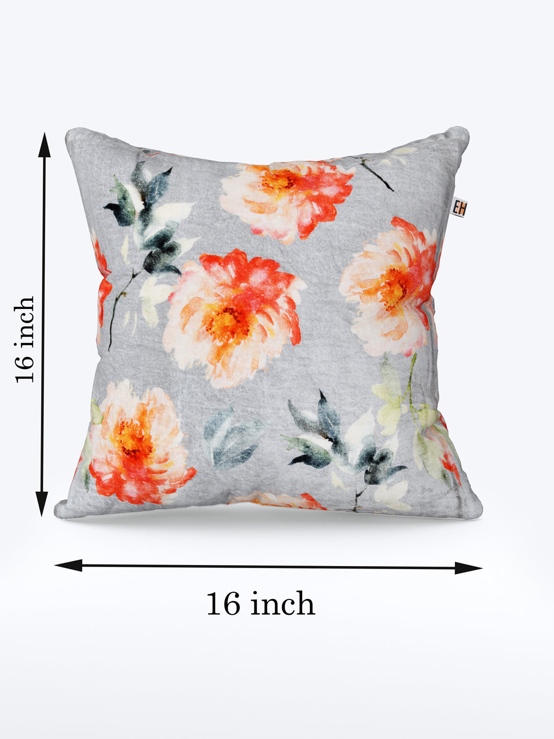 Pink & Grey Set of 2 water color based floral cushion covers
