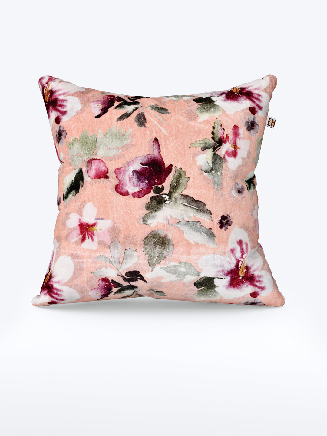 Peach & Purple Set of 2 water color based floral cushion covers