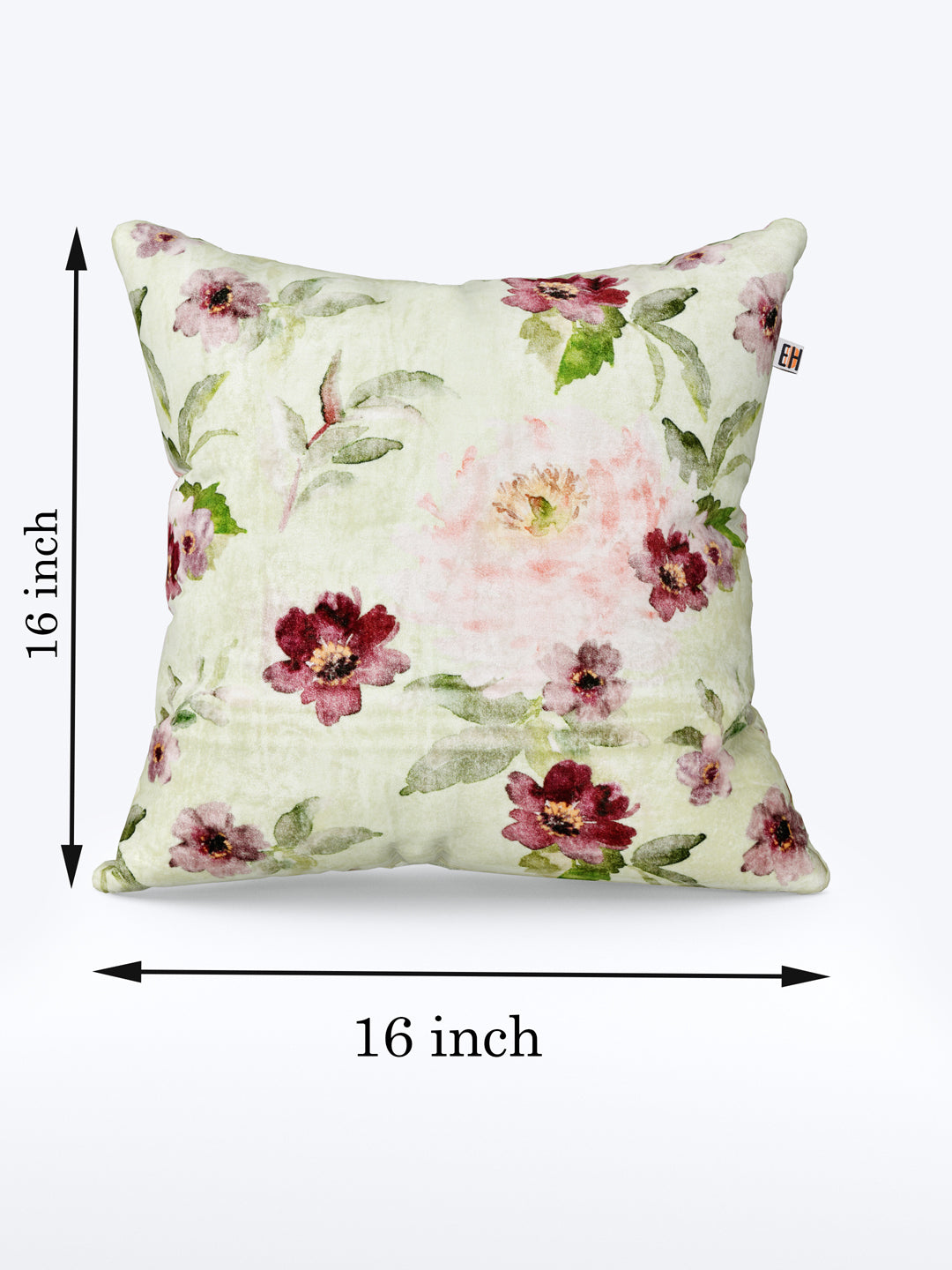 Green water color based Set of 2 floral cushion covers