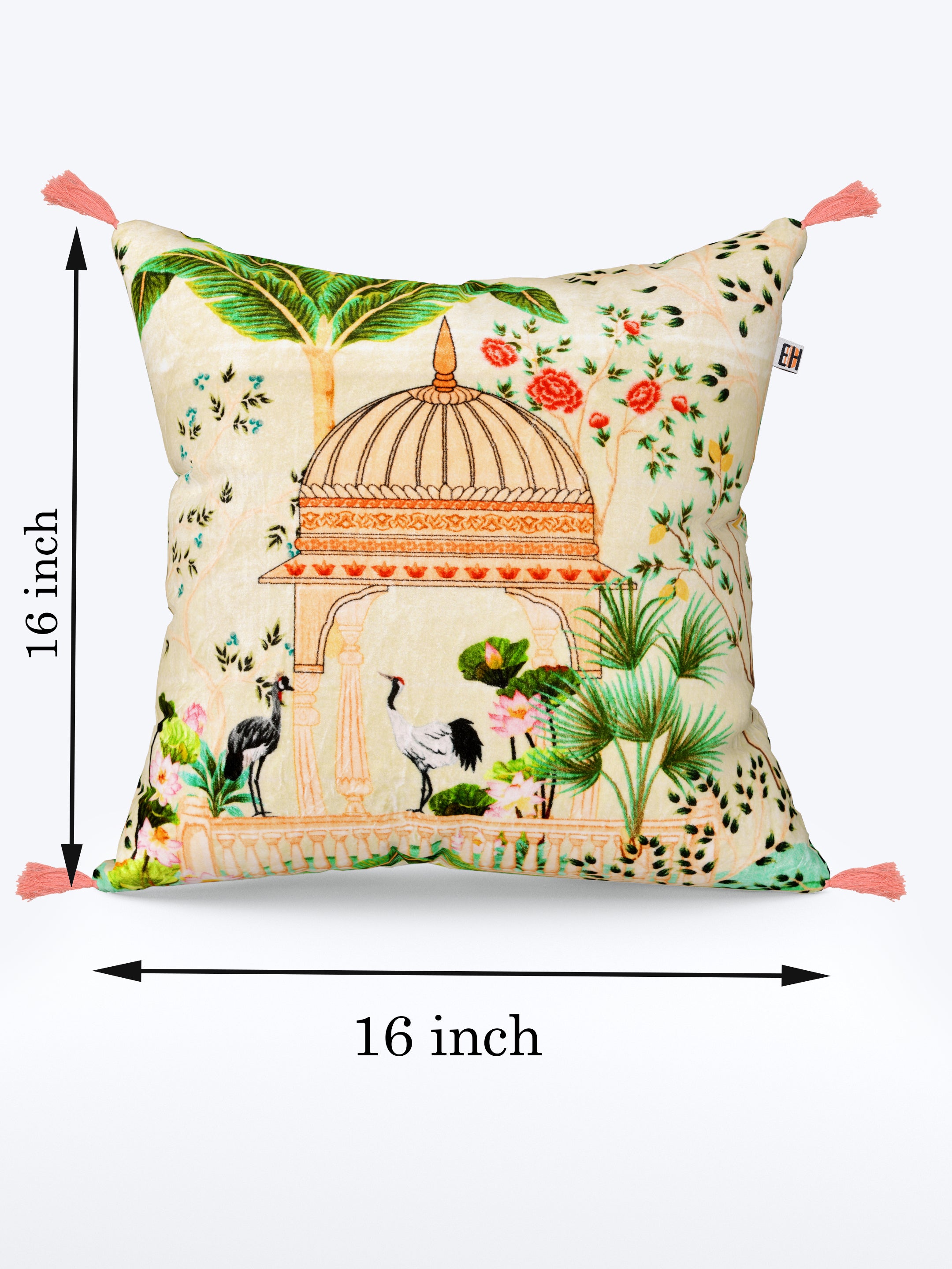 Mughal Theme set of 2 Digital Print Cushion Covers