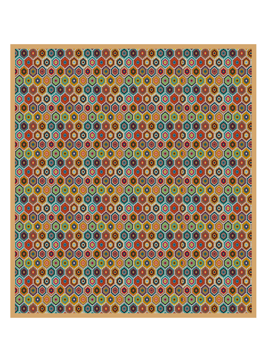 Multi Color Geometric Print Reversible Cotton Dohar