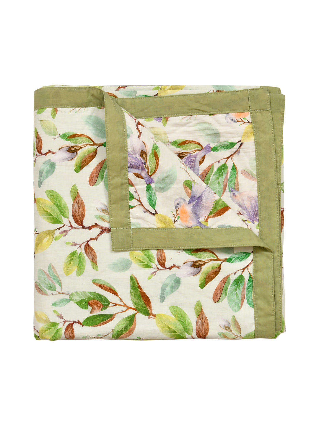 Green Floral Print Reversible Cotton Dohar