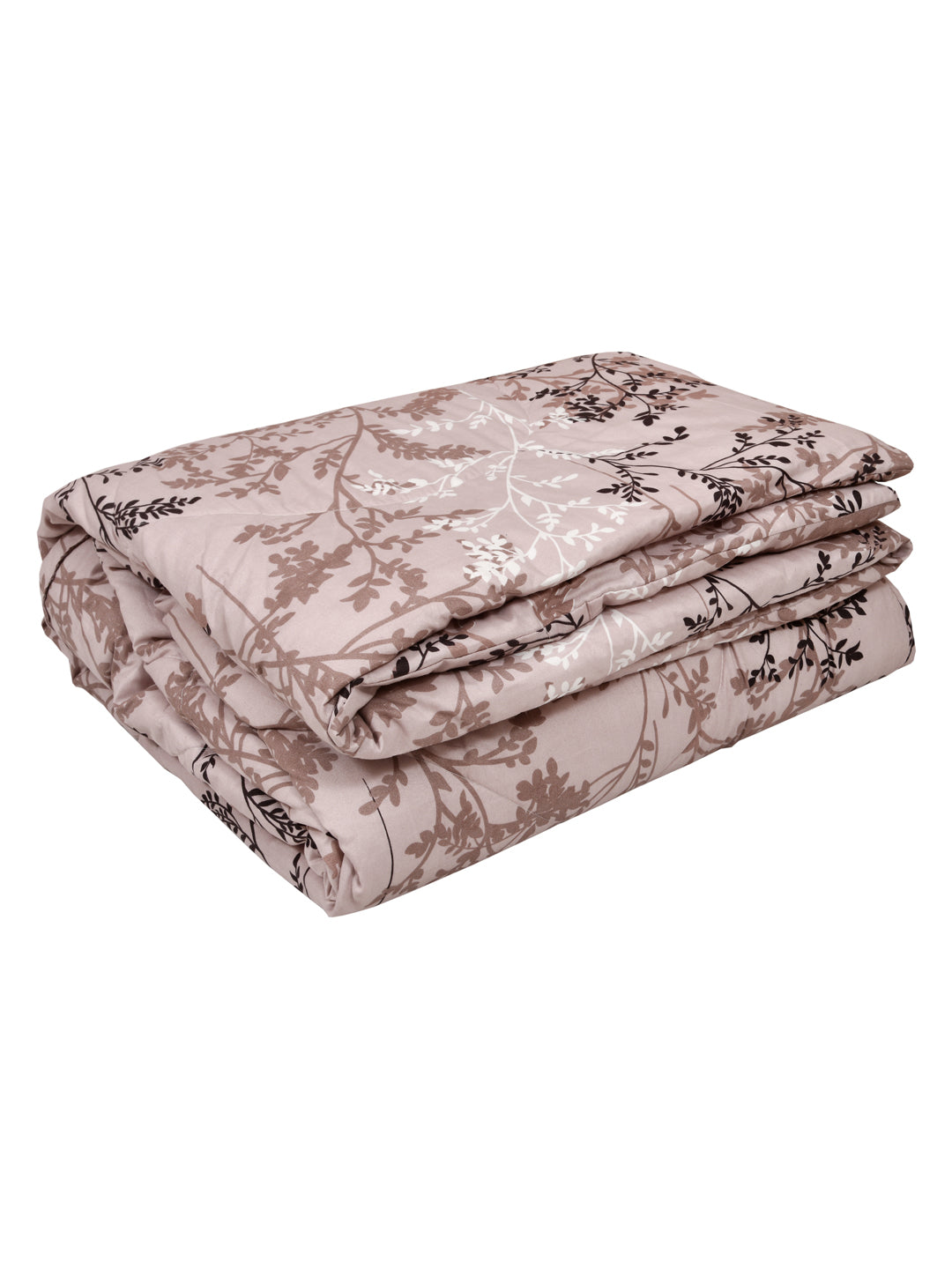 Pink and Brown Floral Print Double bed AC Comforter