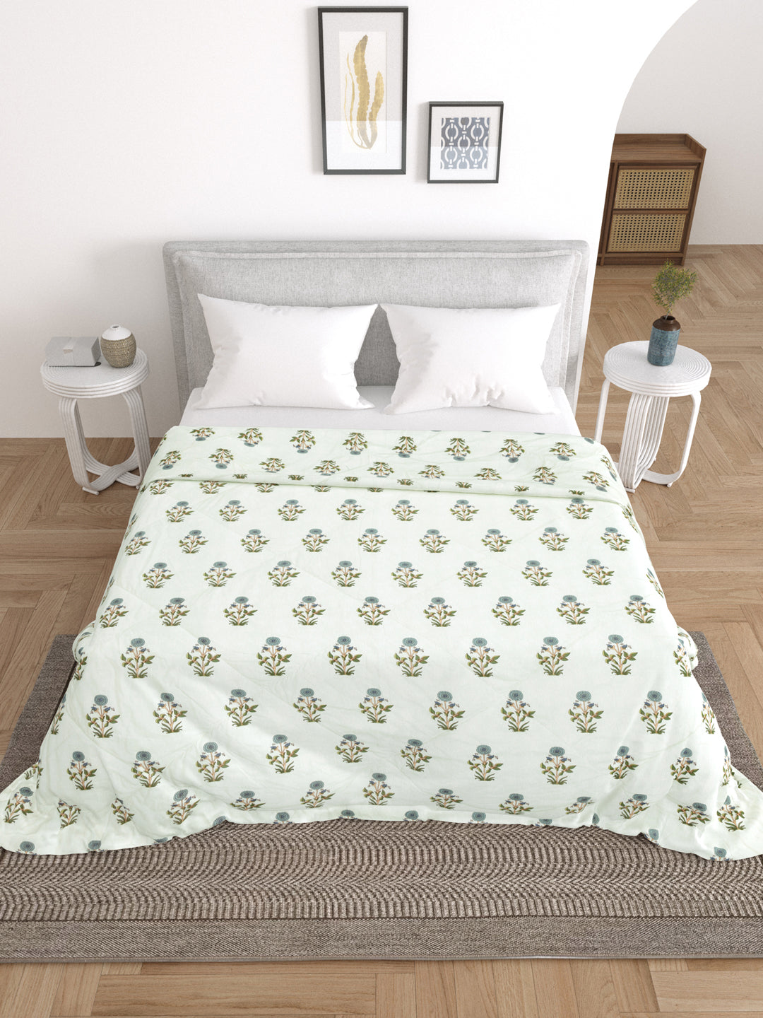 Green Double bed AC Printed Comforter