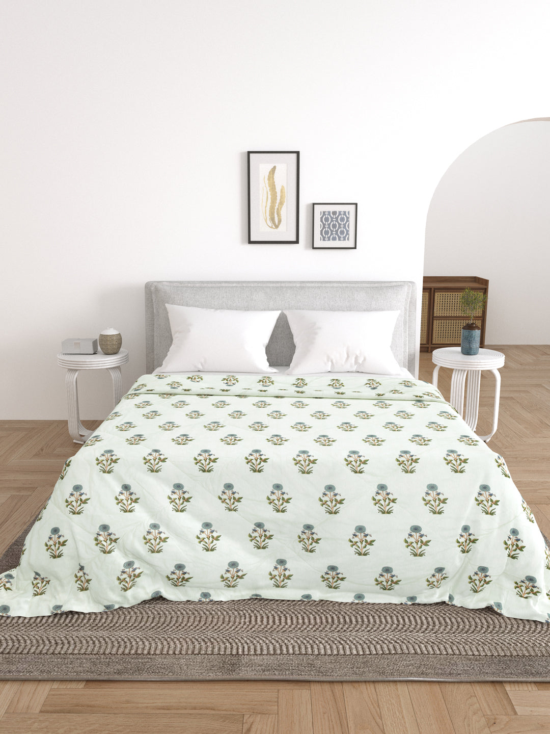Green Double bed AC Printed Comforter