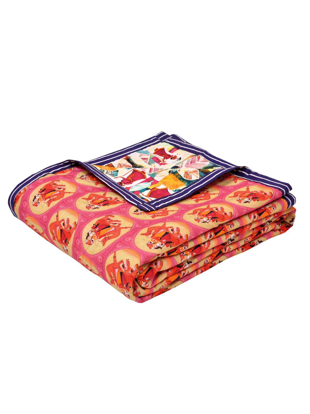 Pink Colour Ethnic Motif AC Room 120 GSM Double Bed Dohar