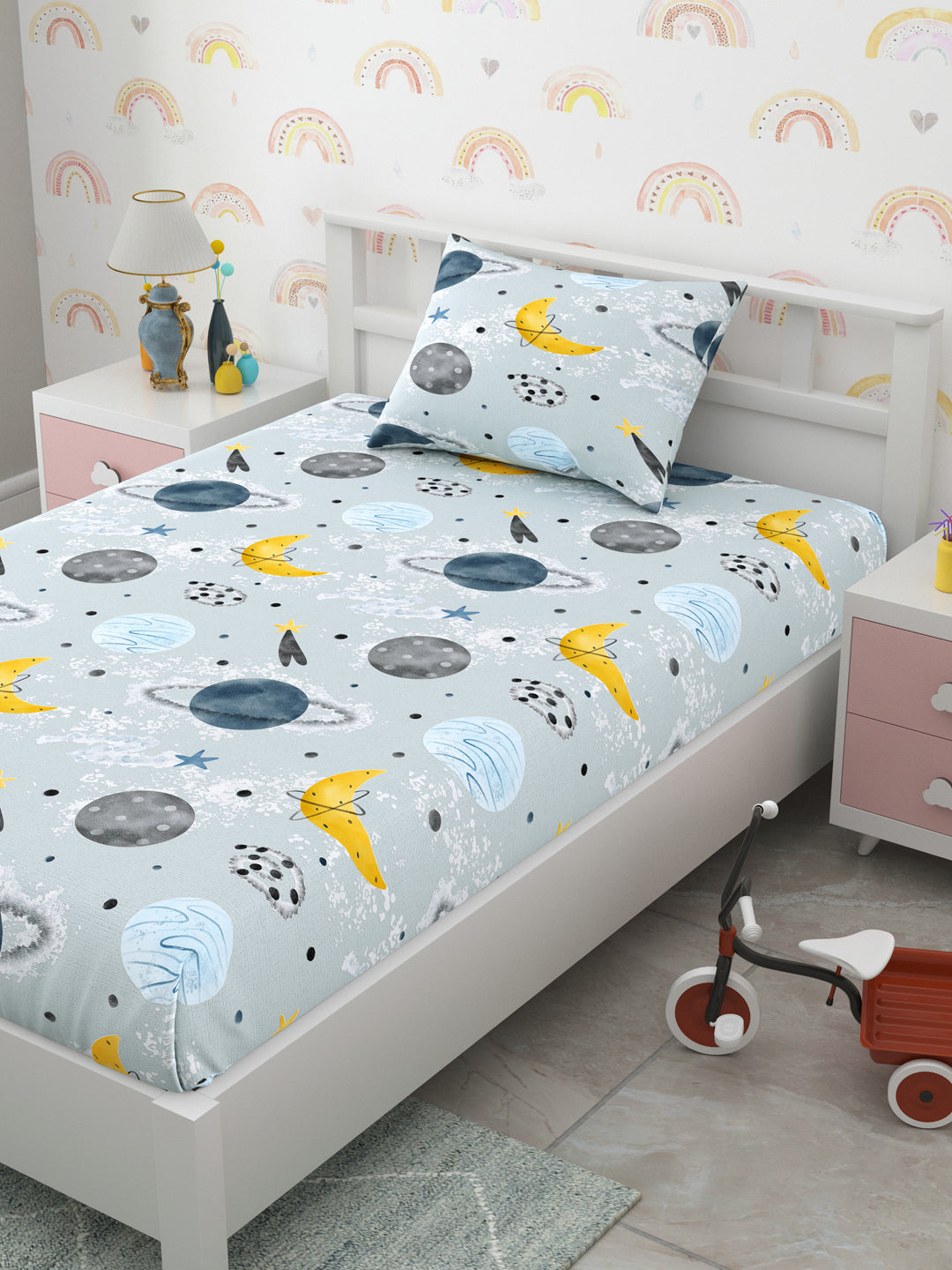 Sleep under the Cosmos Kids Single Bedsheet