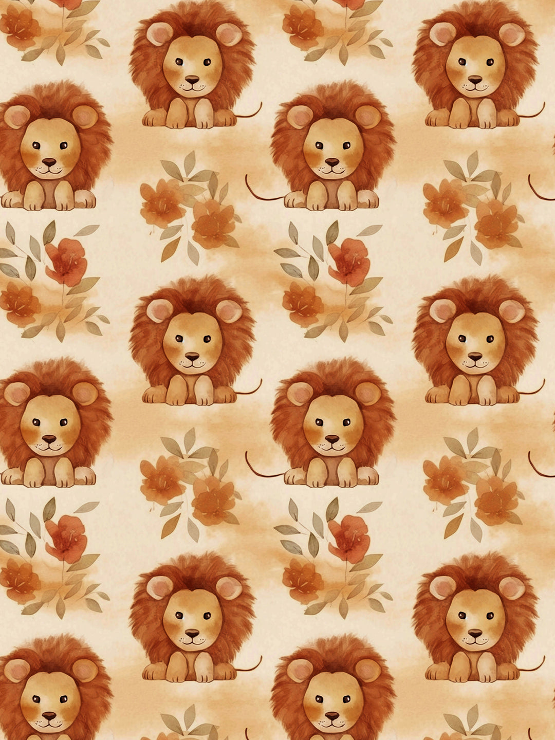 Brown Animal Print Kids Single Bedsheet