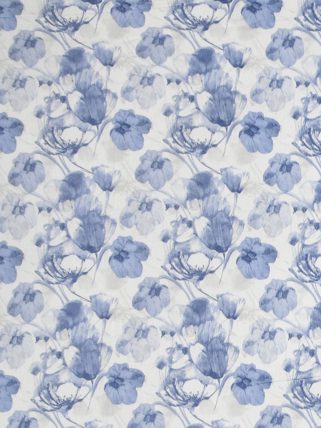 Grey and Blue Floral King Size Bed Cotton Linen