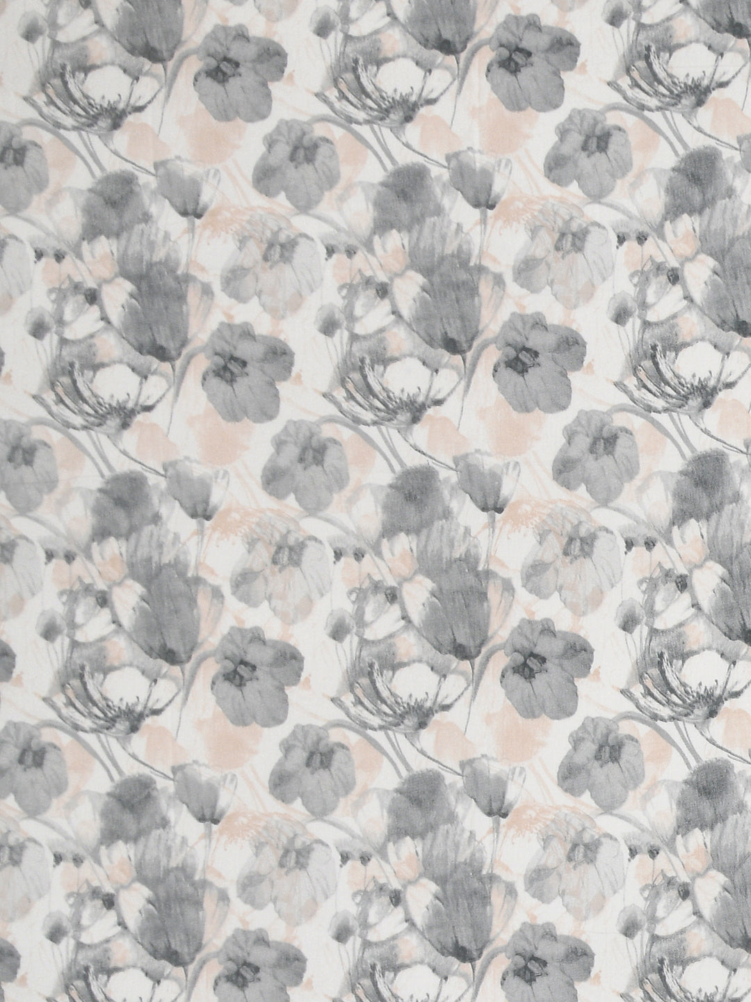 Beige & Grey Floral King Size Bed Cotton Linen