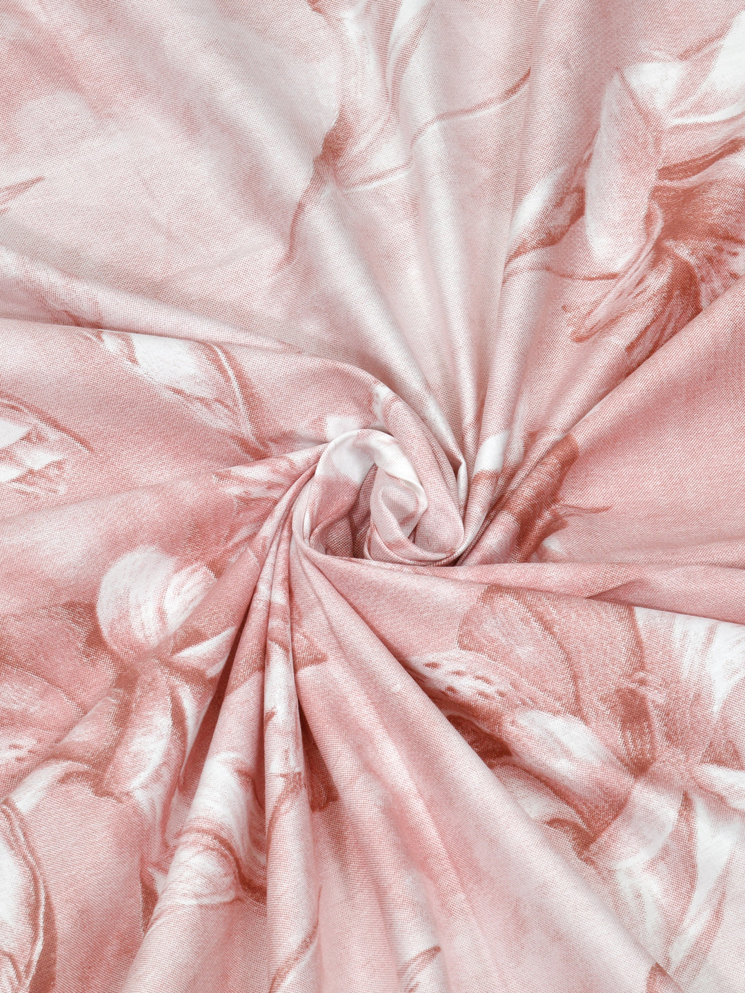 Pink Flora Print King Size Bed Cotton Linen