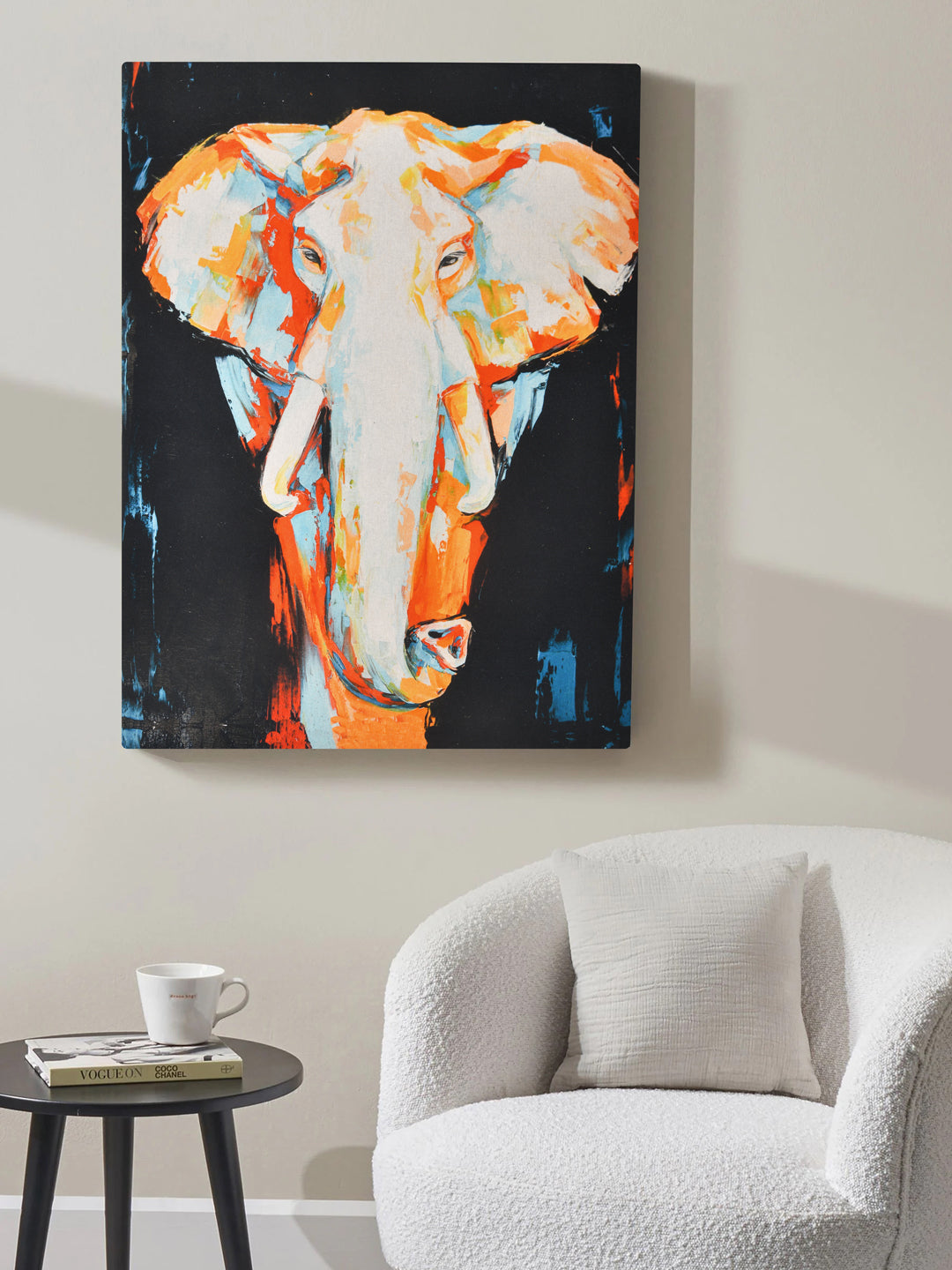 Oil Paint Elephant Wall Art