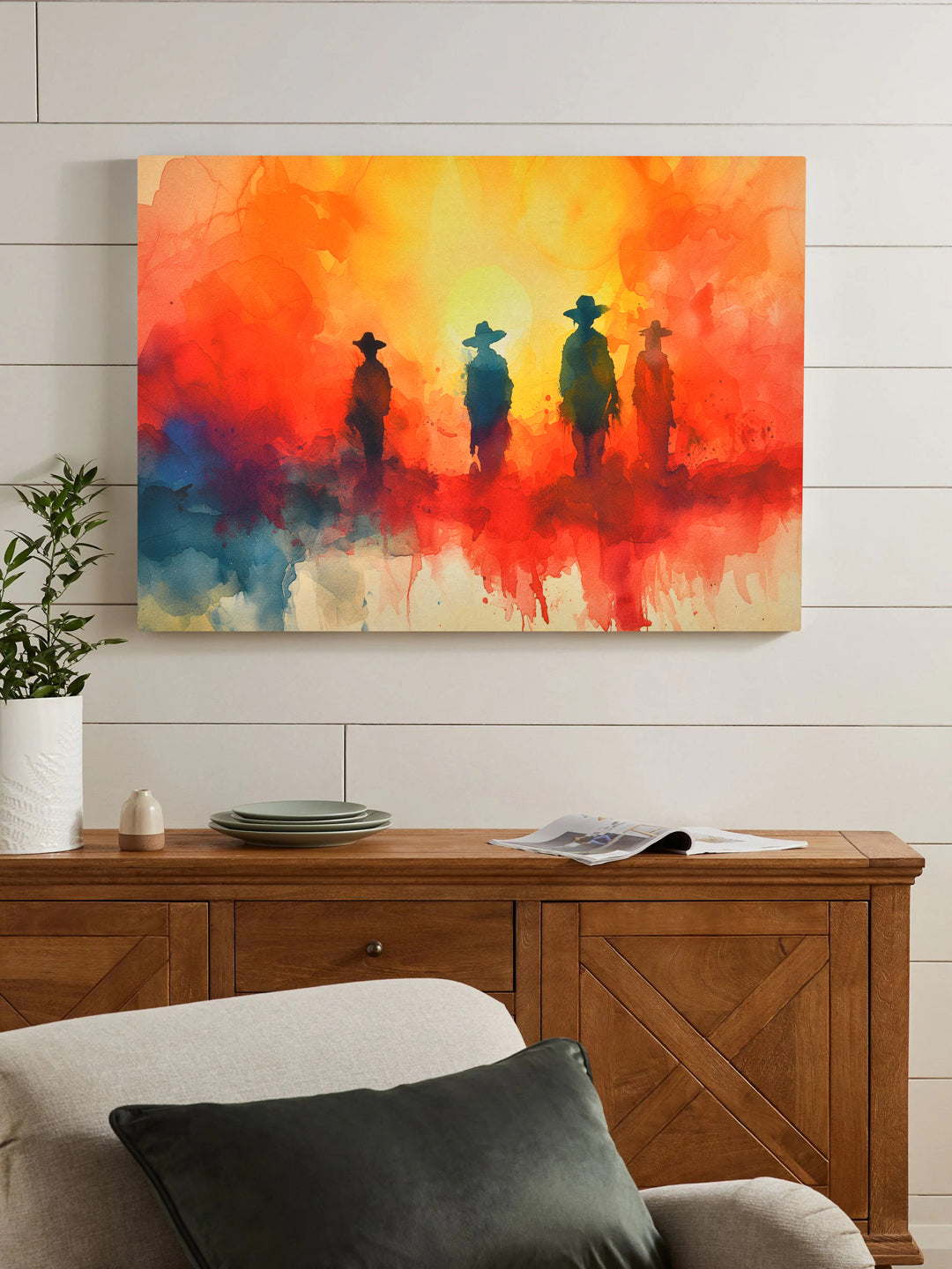 Abstract Water Color Painted Wall Art