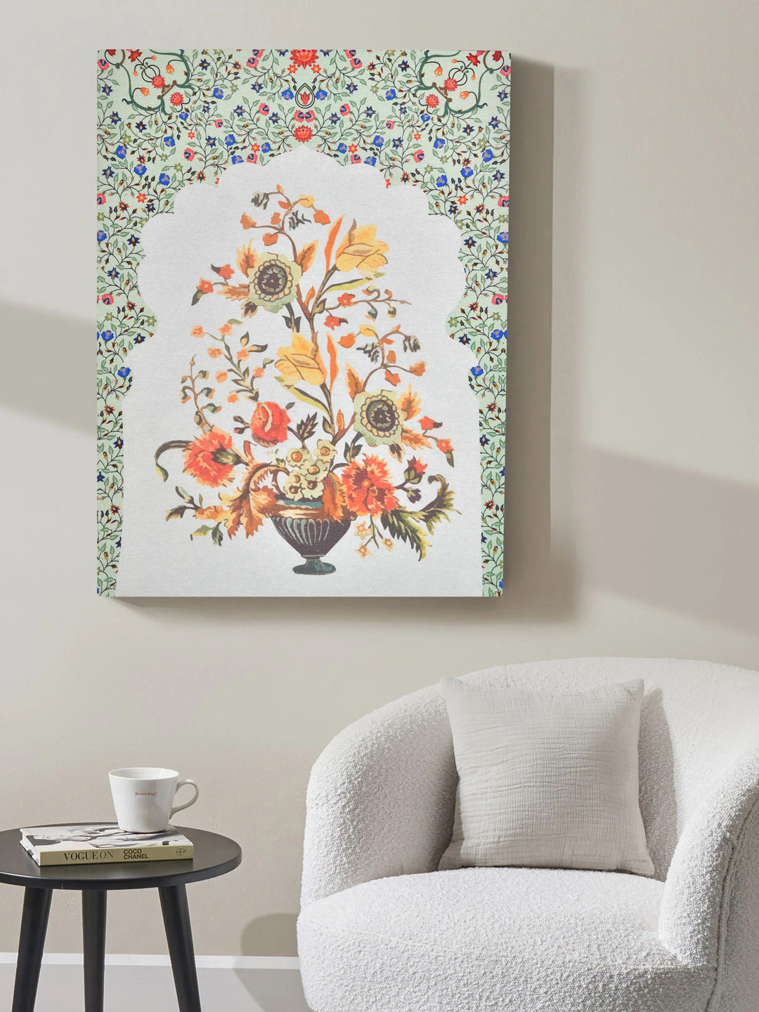 Mughal Floral Painted Wall Art