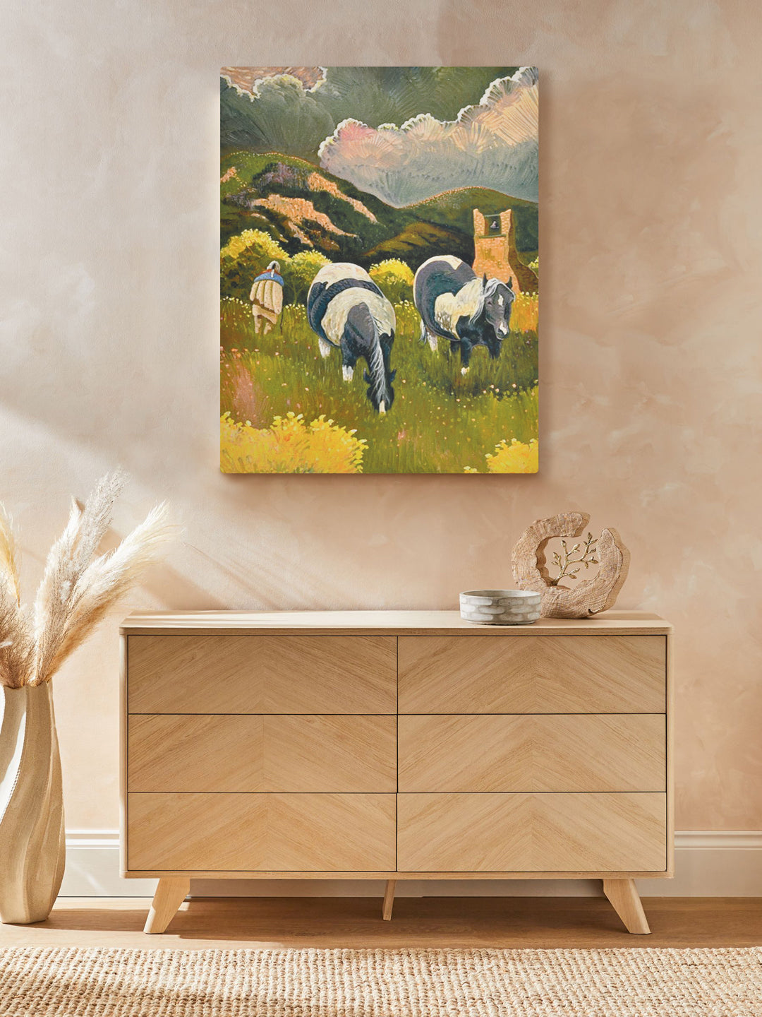 Horses Scenery Painted Wall Art