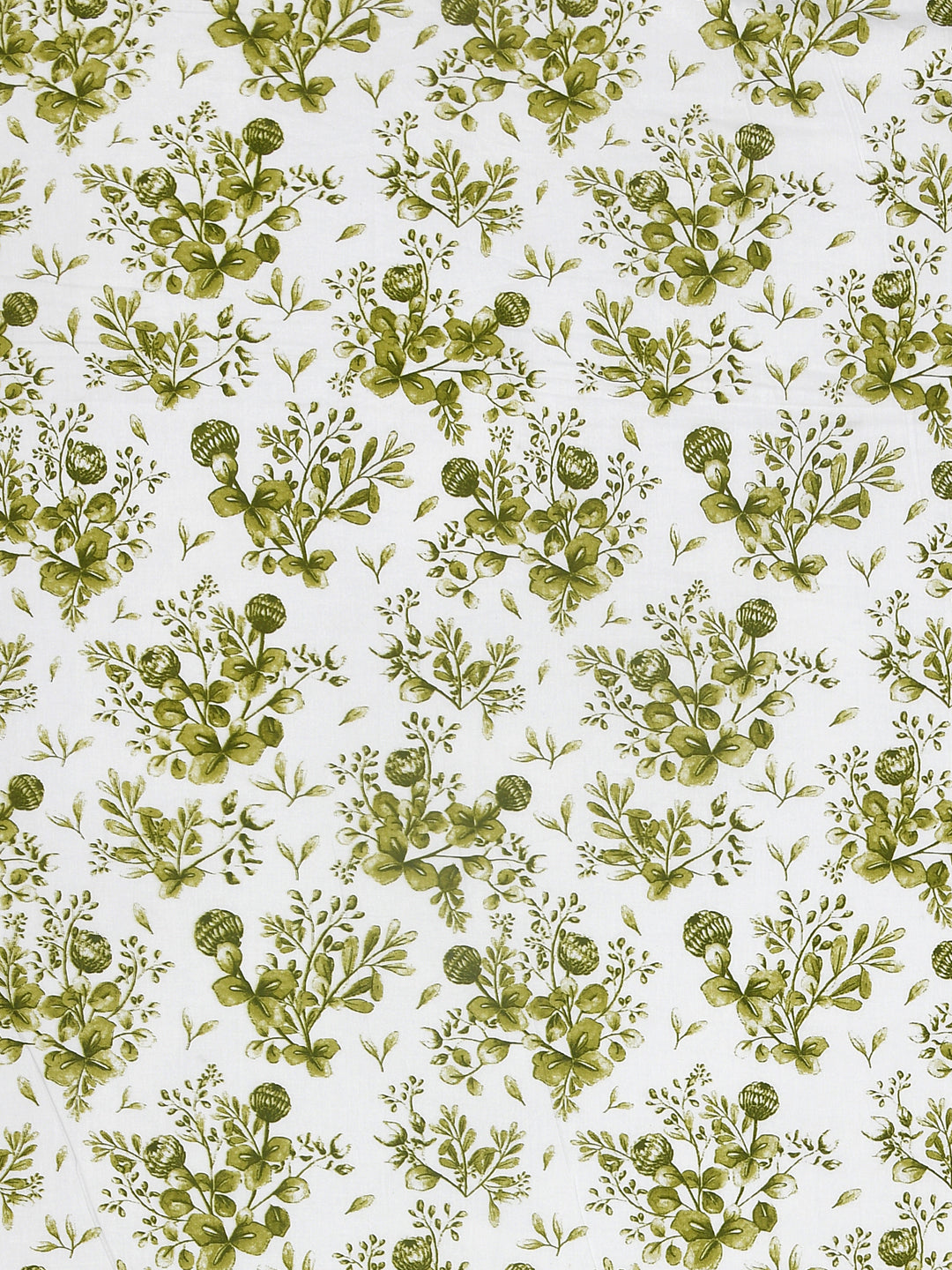 Green Leaf Print Double Bed Linen