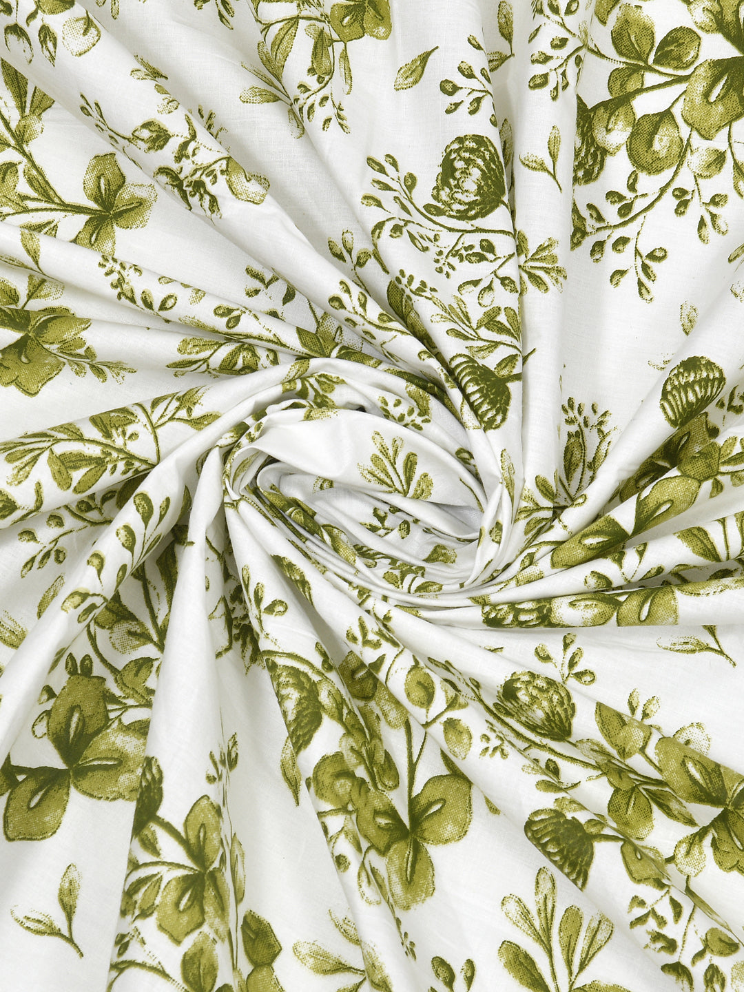 Green Leaf Print Double Bed Linen