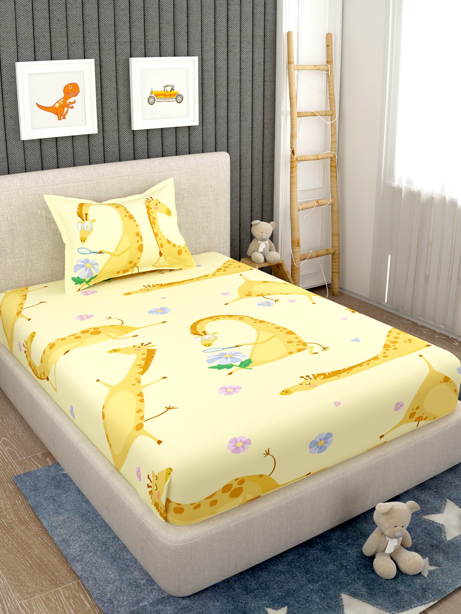 Kids 100% Cotton Single Bedsheet Set