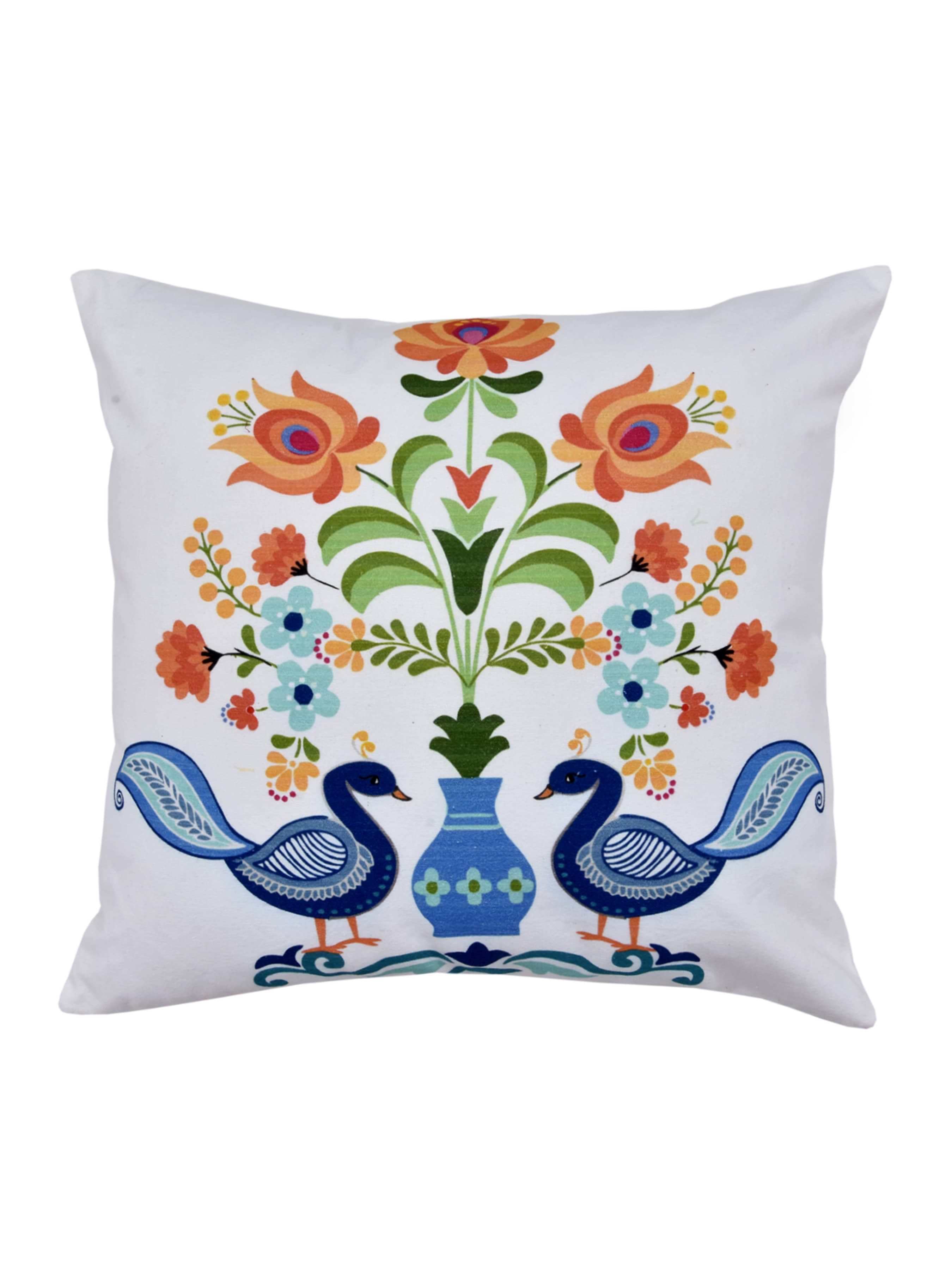 Peacock Print Set of 5 Cushion Cover