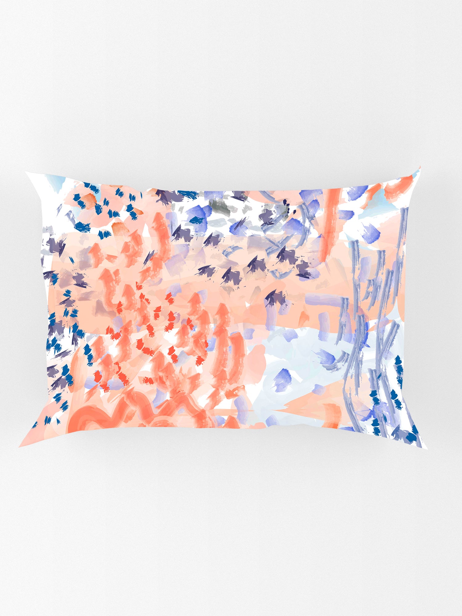 Orange and Blue Abstract Print Pure Cotton Single Bedsheet with 1 Pillow Cover