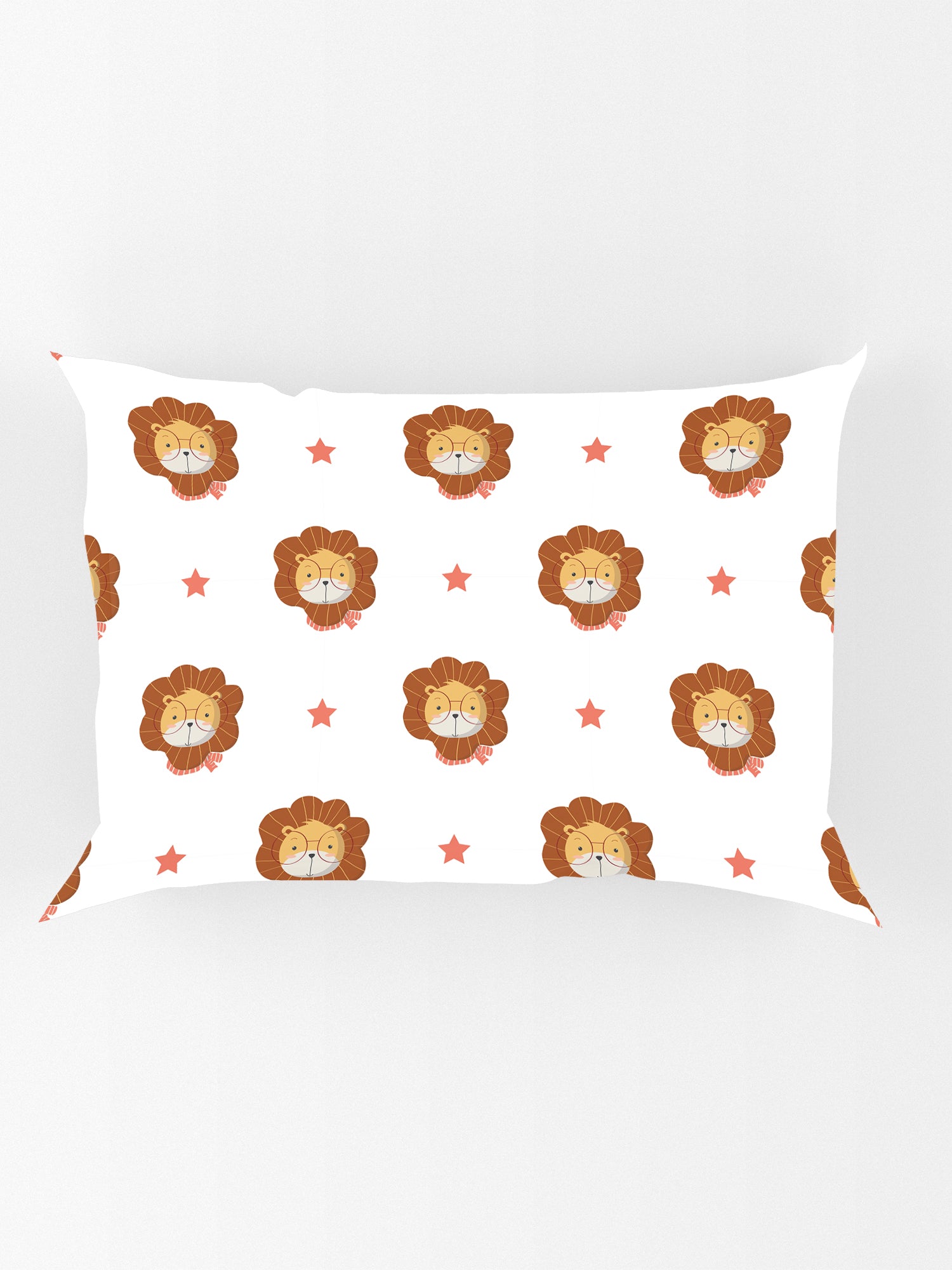 EverHome Orange Animal Print 100%Cotton Single Bedsheet with 1 Pillow Cover (150X224 cm)