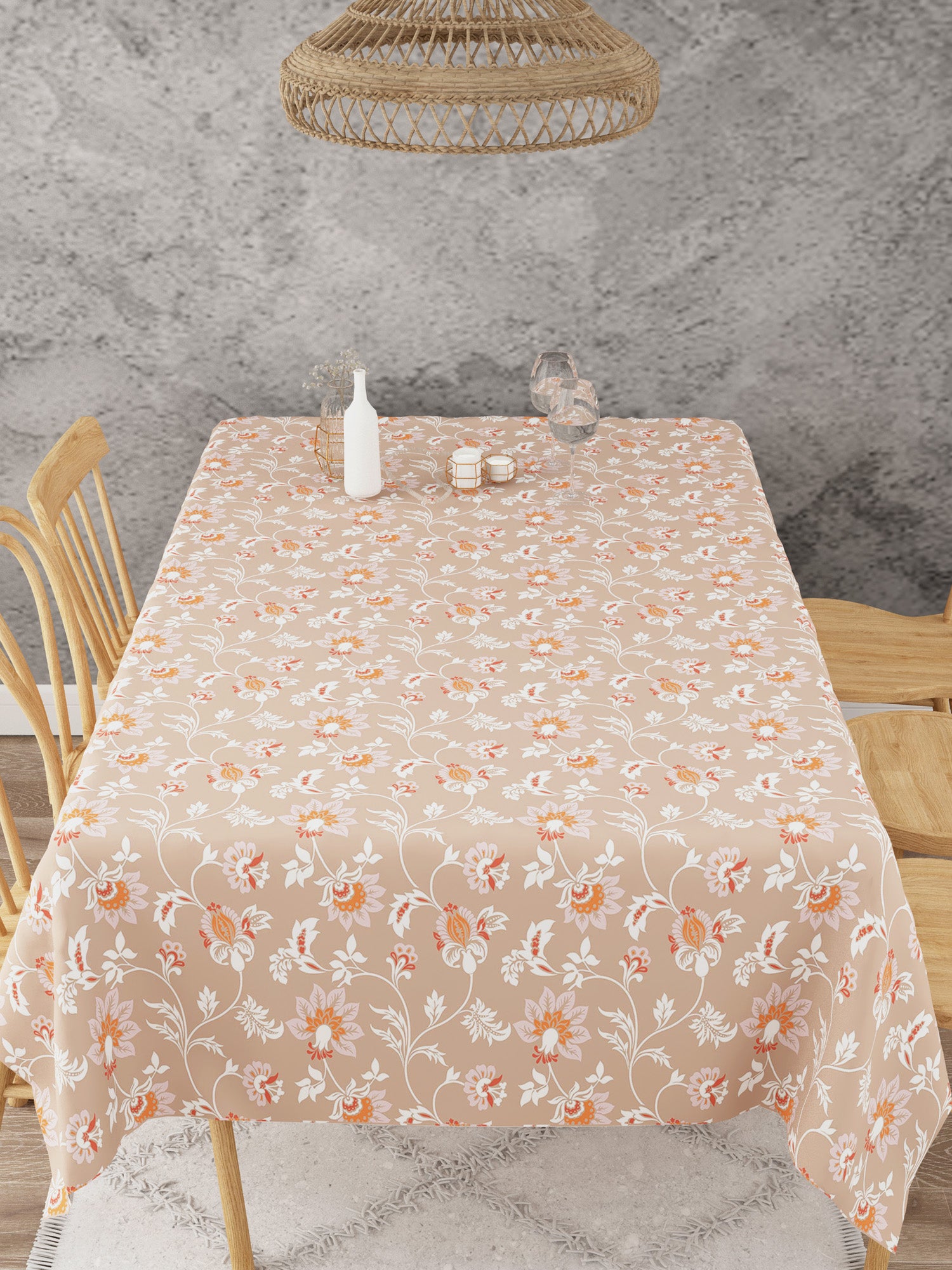 Ornamental Print Orange Table Cover