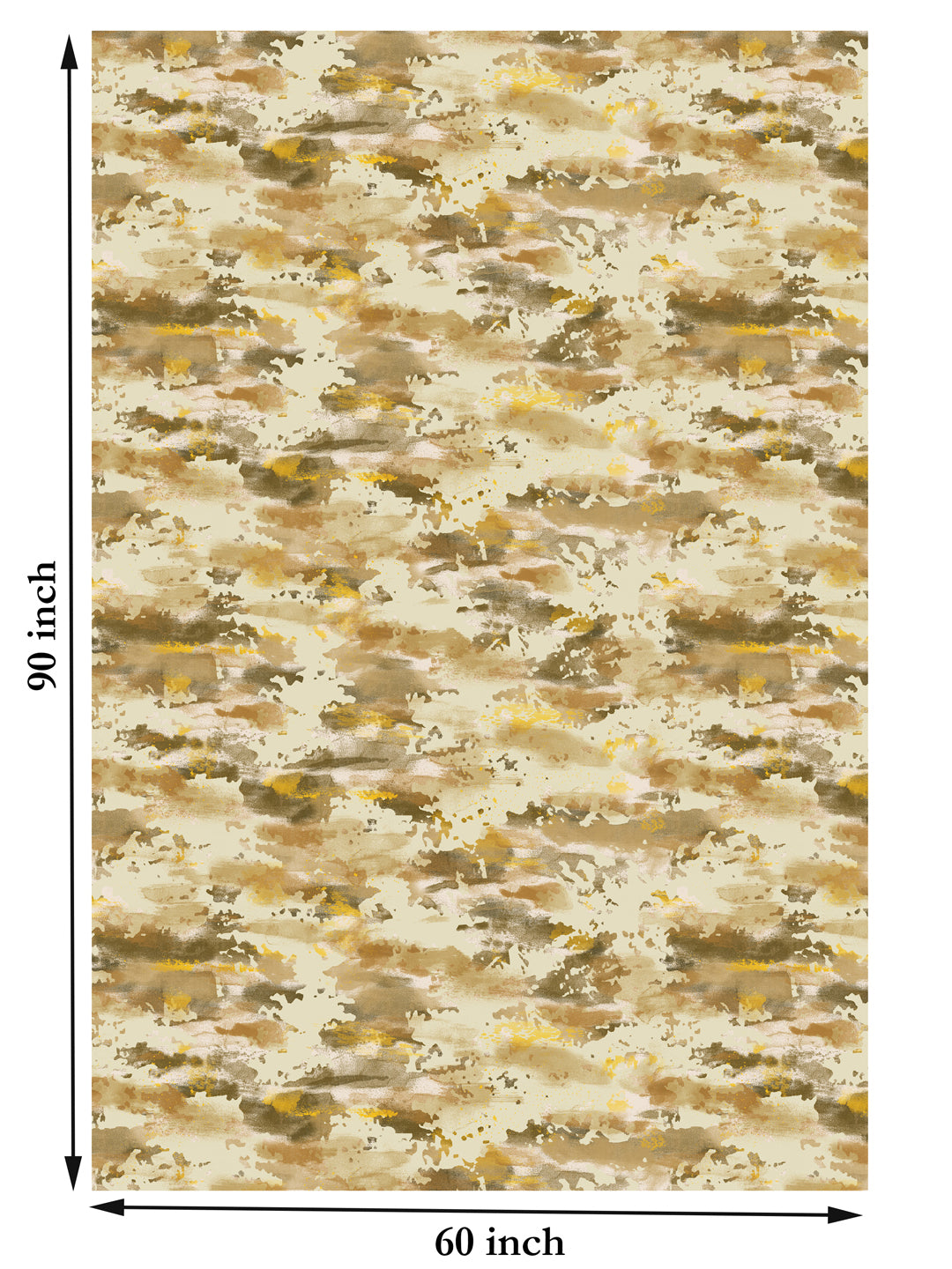 Yellow and Brown Abstract Print 6 Seater Table Cover