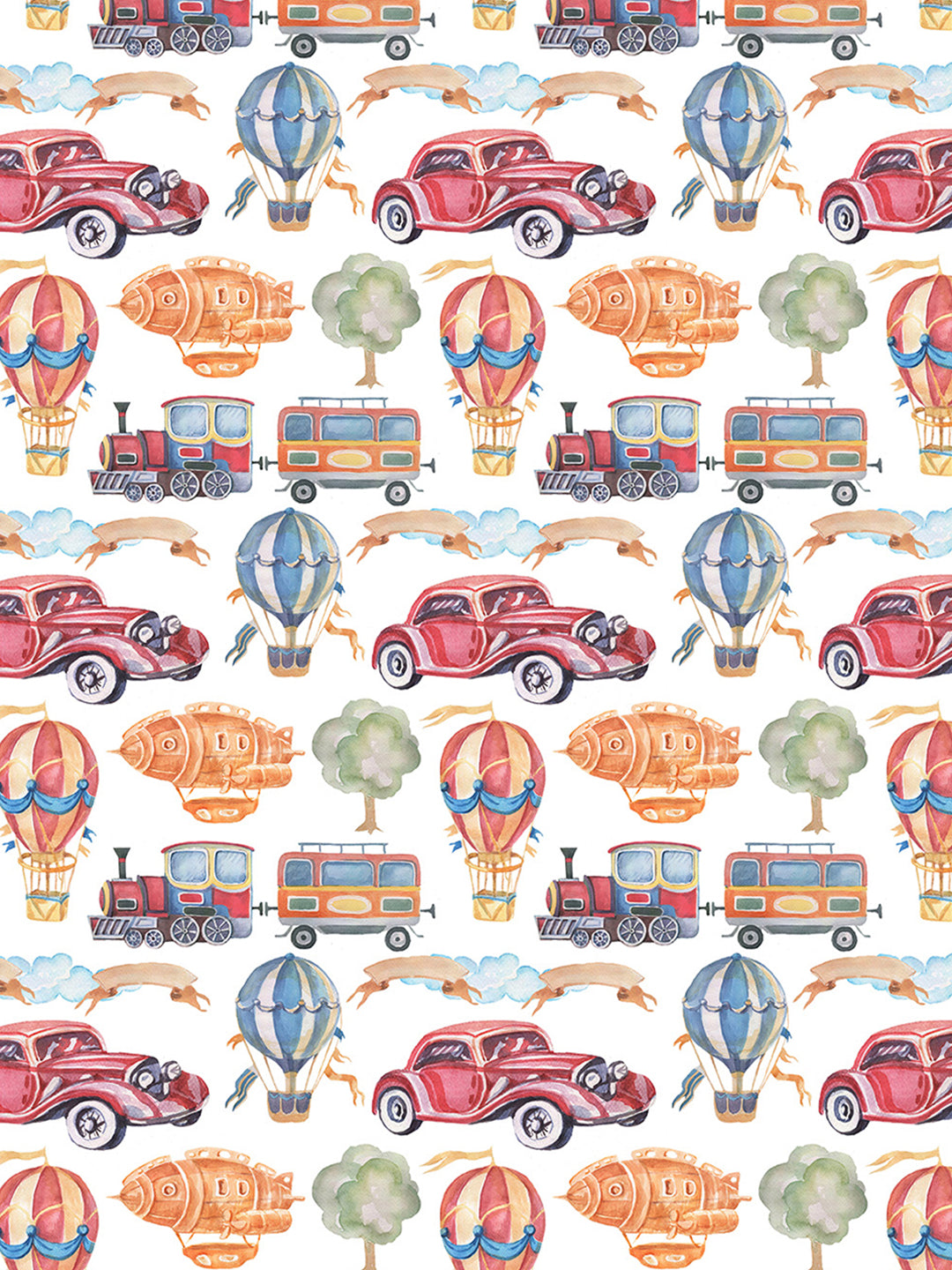 Cars and Train Print 6 Seater Table Cover